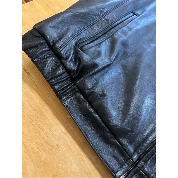 VTG Izod Leather Bomber Jacket Mens XL Dark Brown Lined interior pockets Zip - Picture 9 of 15